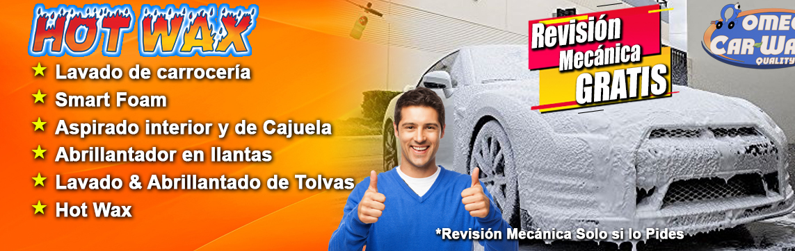 Omega CarWash, autolavado, autolavados, car wash, estetica automotriz, taller de hojalateria y pintura, lavado de vestiduras, pulido de faros